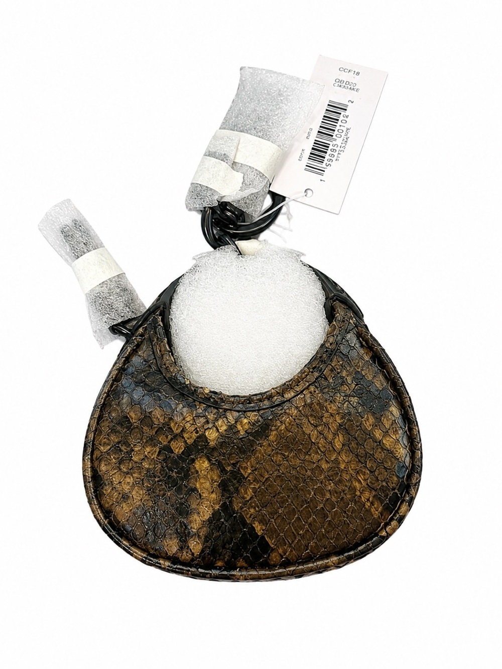 Coach Python-Embossed Leather Coin Purse Keychain HTF - Picture 3 of 6